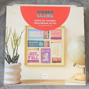Mondo Llama Paint-by-Number Matchbook Art Kit - White, Red, Yellow, Pink, Blue